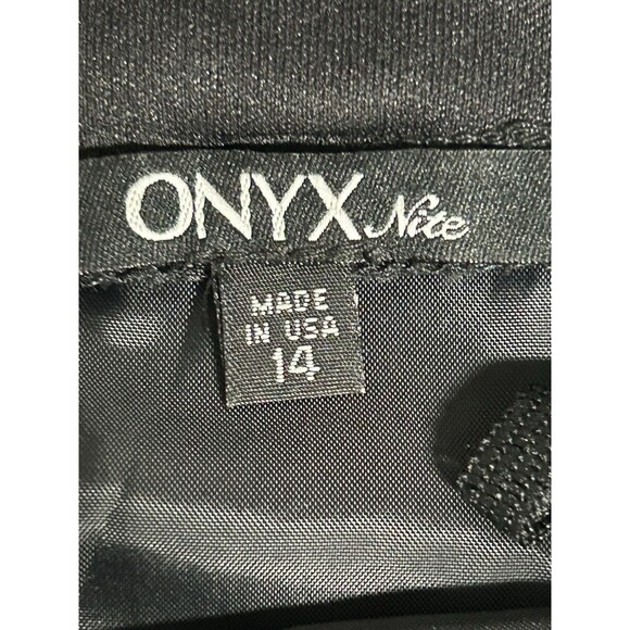 Onyx Nite Women Black Polka Dot Spaghetti Straps Lined Dress Size 14 Whimsygoth - Picture 7 of 9